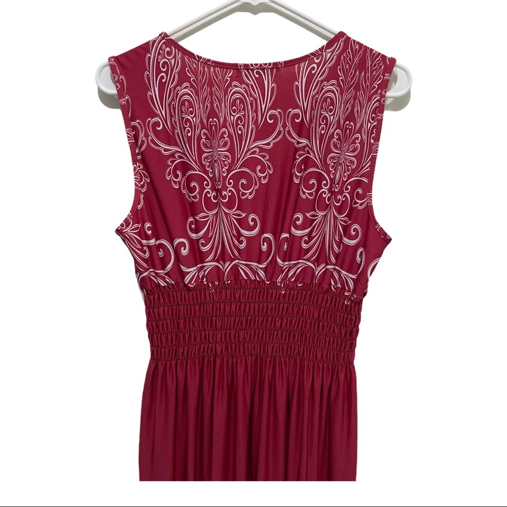 Dress Summer Maxi Sleeveless Smock Waist hot pink fashion choose your size - Picture 4 of 14